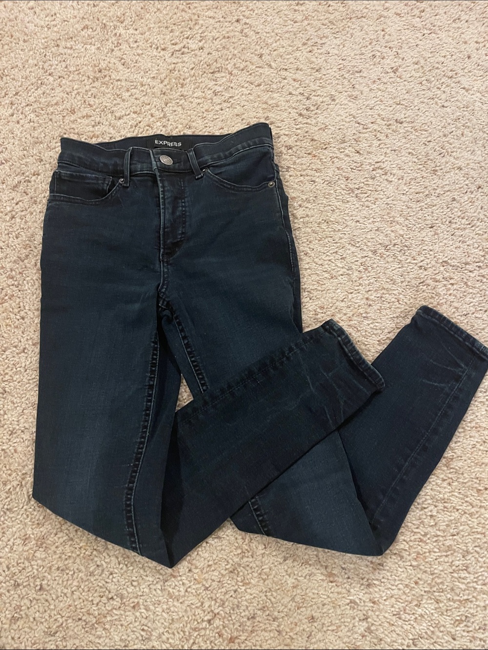 Express denim perfect stretch leggings high rise size 0 short